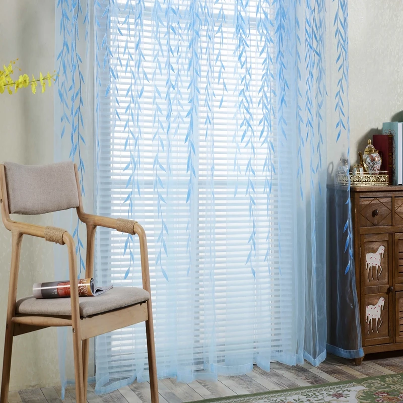 Cortinas de hilo jacquard con diseño mimbre – decoración chic - imagen 2