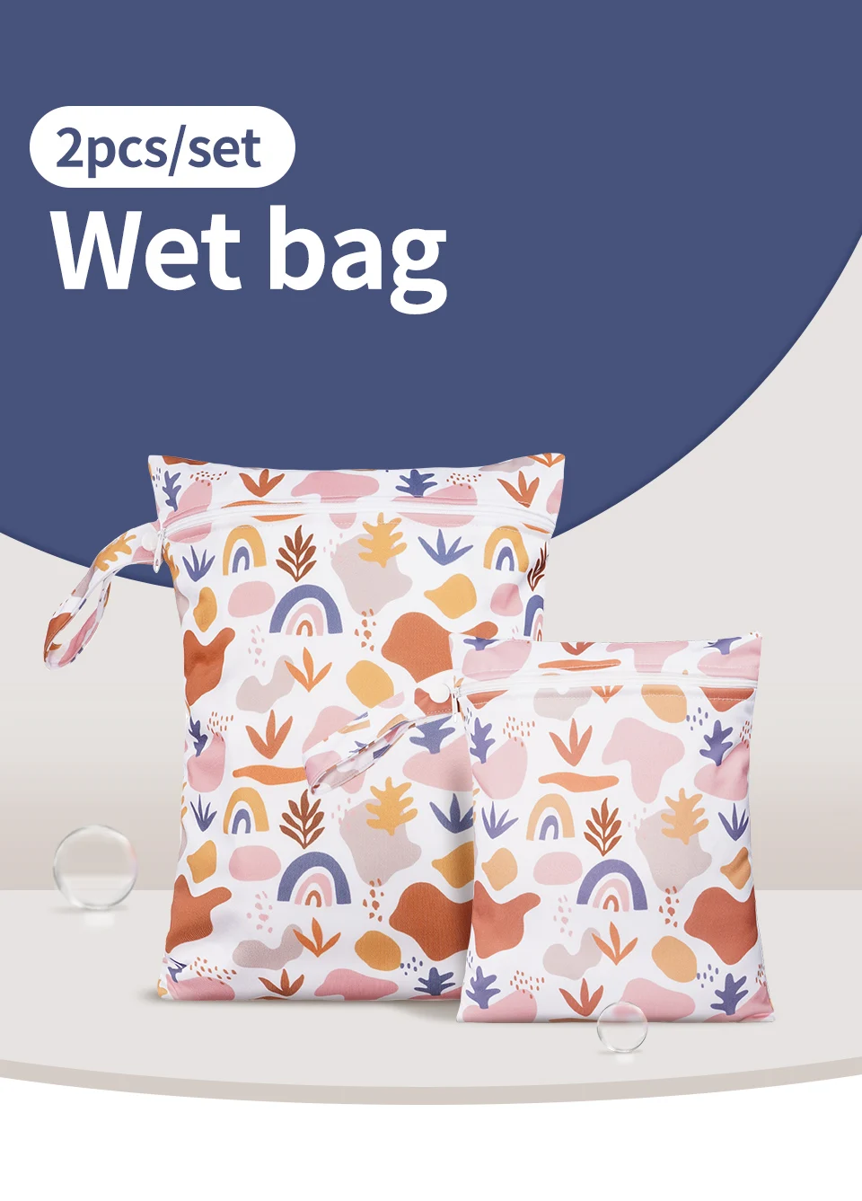 Juego de 2 bolsas de pañales impermeables para bebé