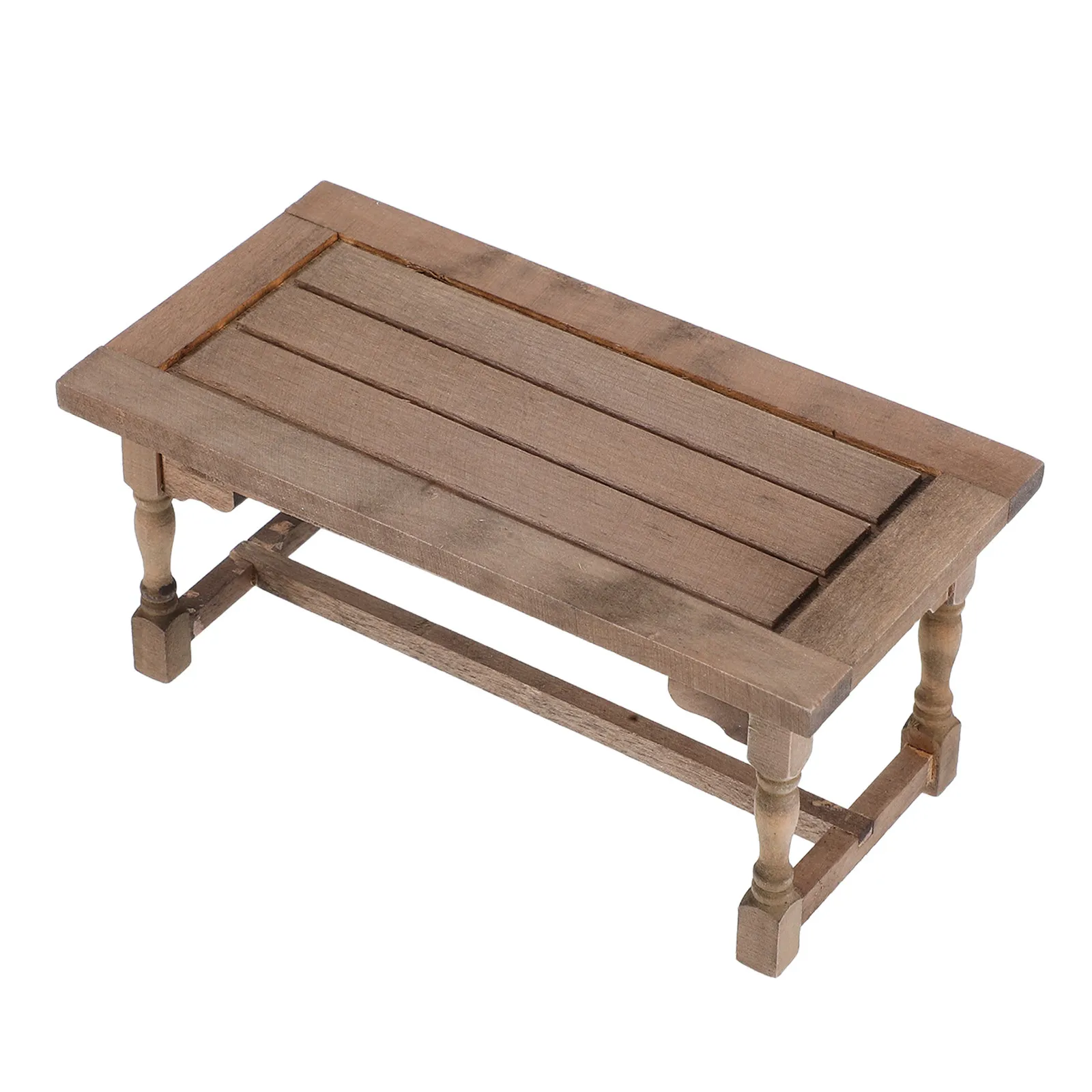 Mesa de comedor de madera para casa de muñecas, bordes lisos - imagen 3