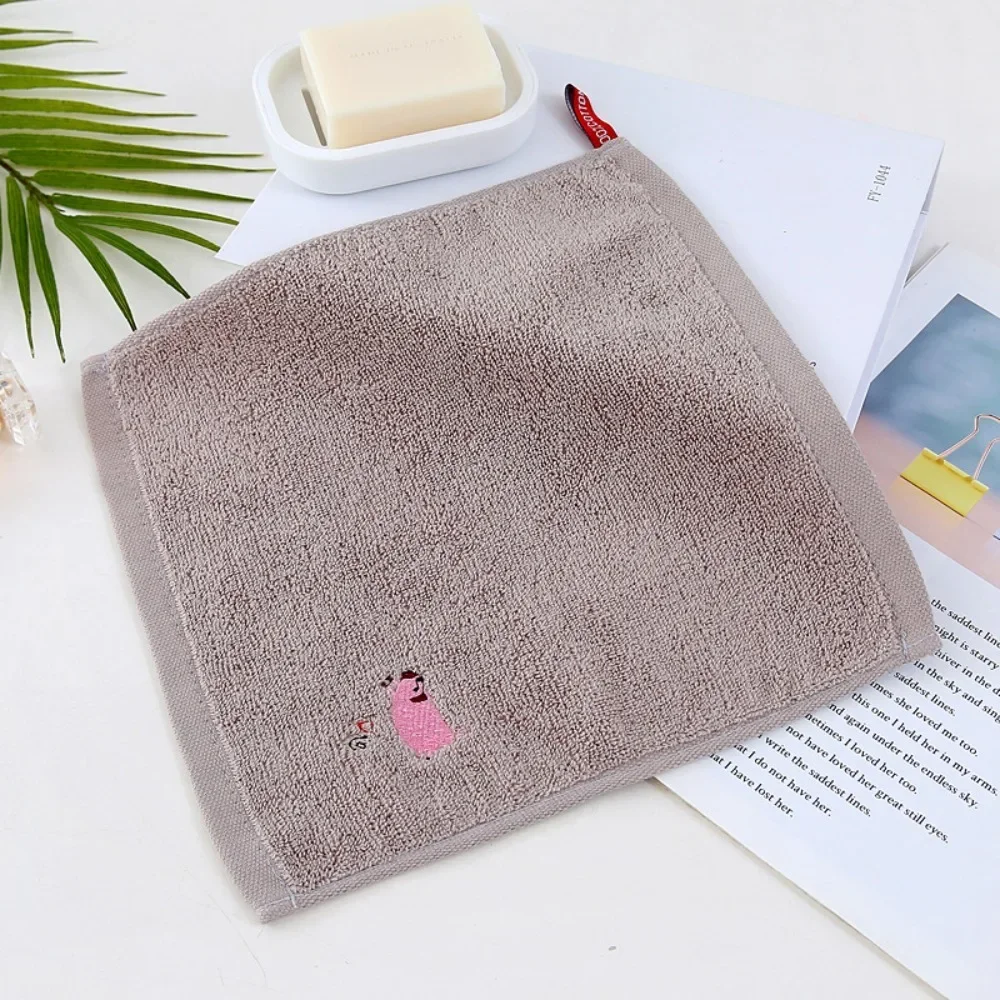 Toalla cuadrada de algodón con animales bordados, super absorbente