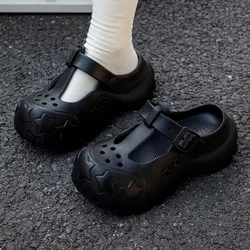 Sandalias de plataforma con suela gruesa para mujer estilo jardín