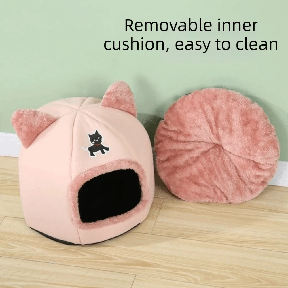 Cama semicerrada antideslizante para perros y gatos de invierno - imagen 3