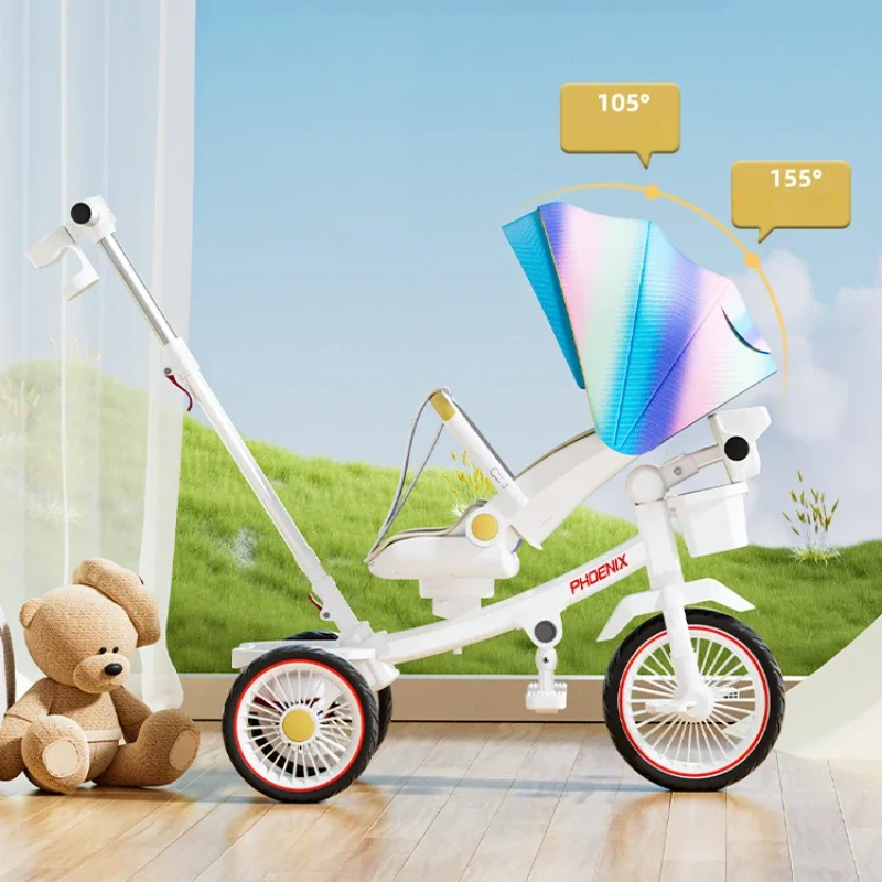 Triciclo infantil convertible en carro paseo ligero para viaje - imagen 5
