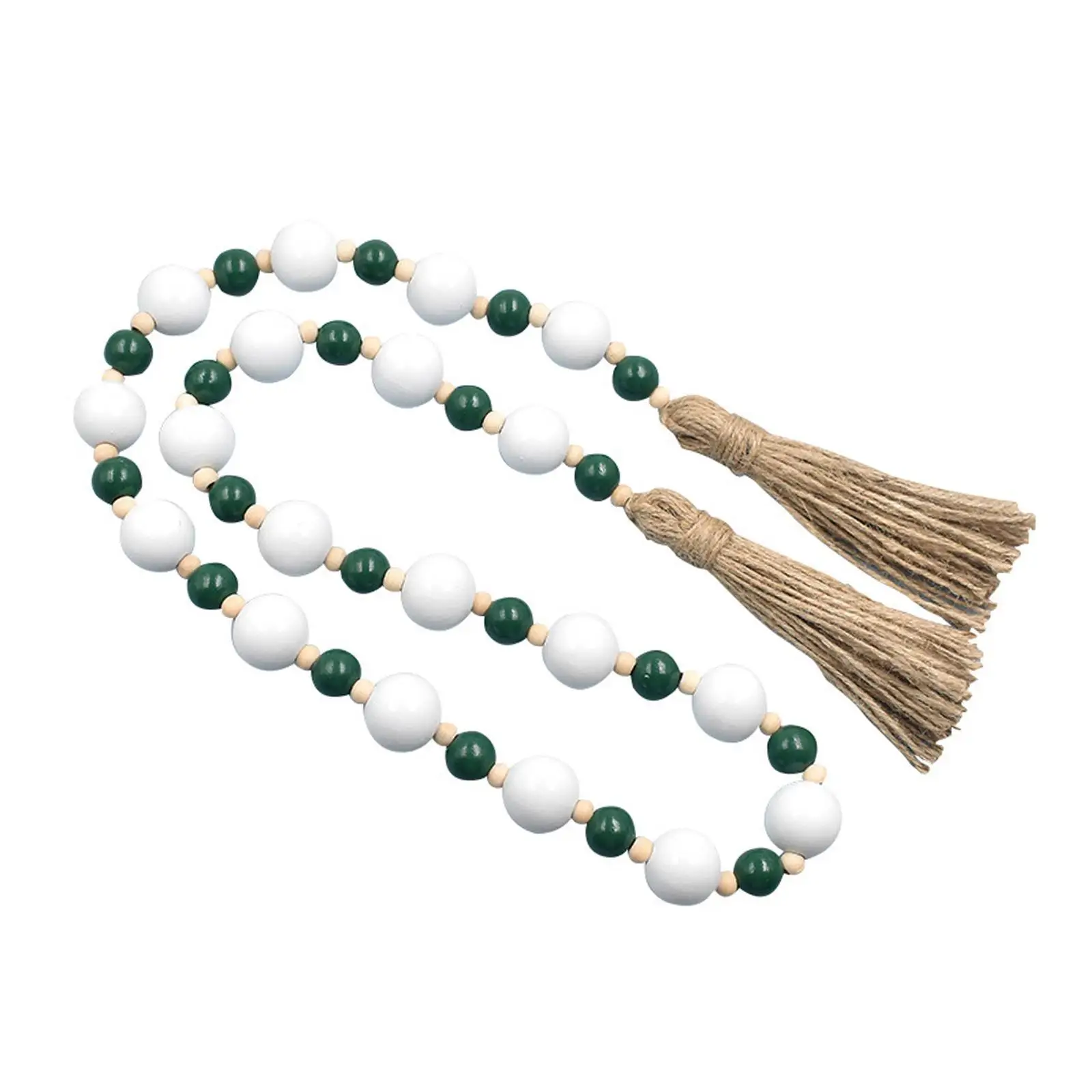Guirnalda de cuentas madera multicolor con borlas para Navidad - imagen 3