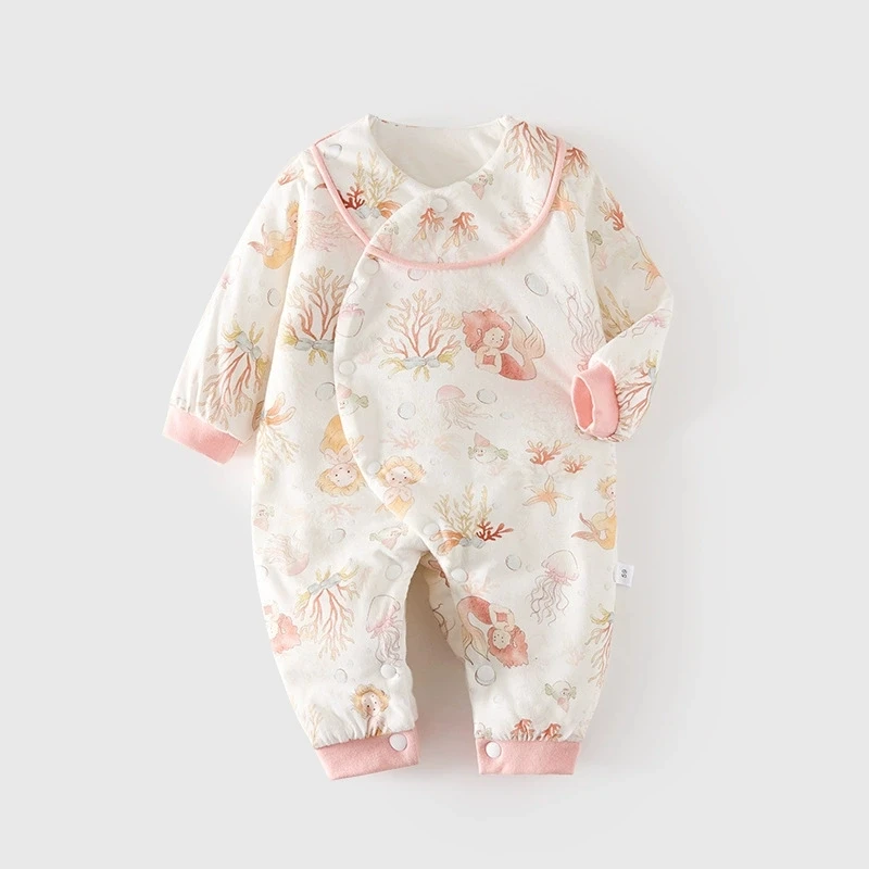 Pichi floral de invierno para bebé niña – Algodón suave