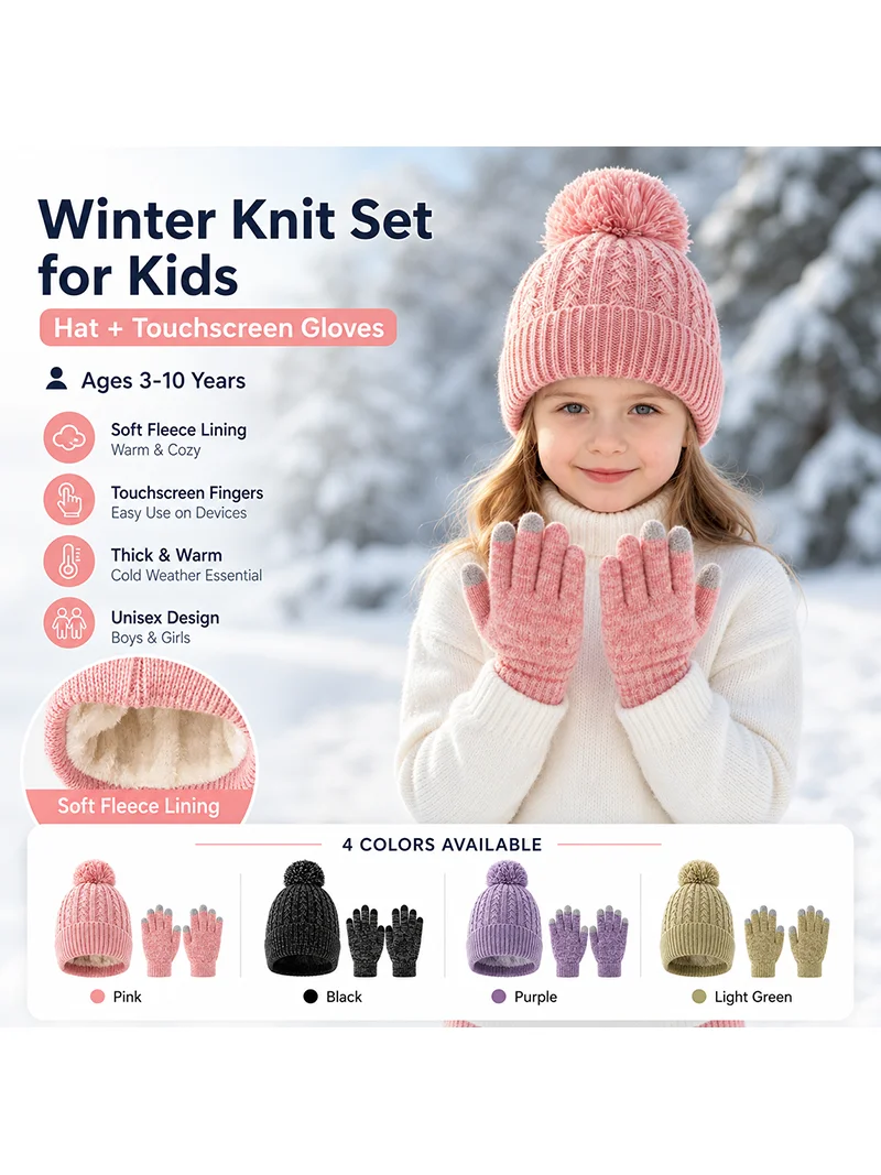Conjunto infantil de invierno listo para nieve y esquí