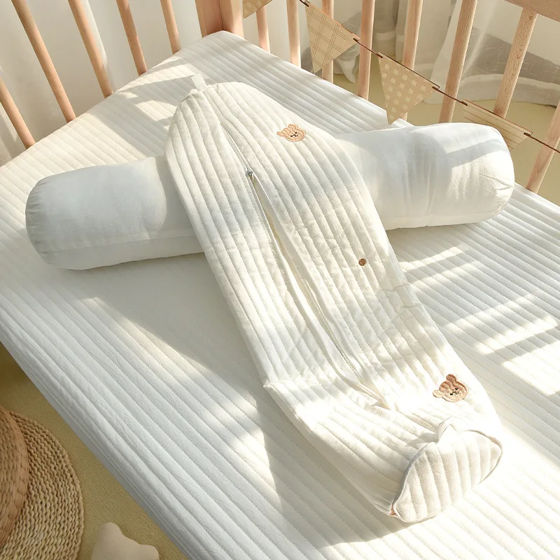Juego cama bebé con parachoques cuna y protección almohada cilíndrica - imagen 4