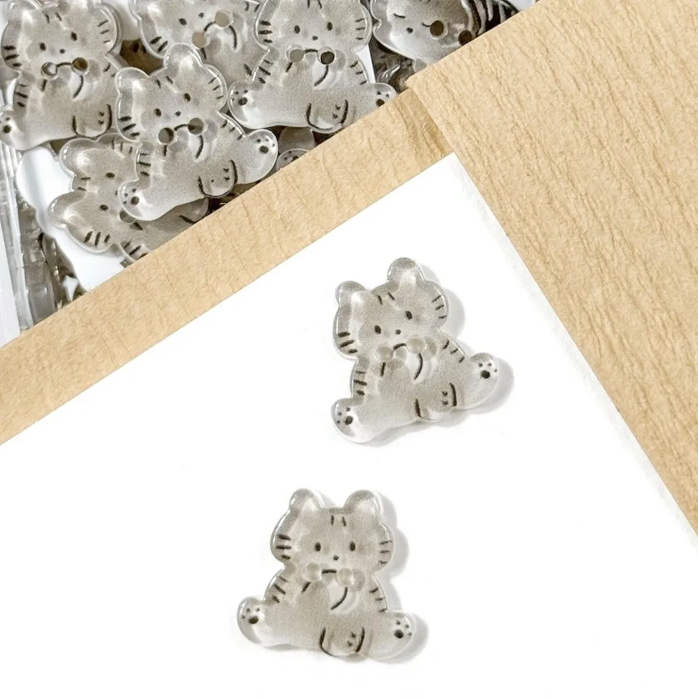 Botones de resina con gatos tabby grises para ropa y abrigos - imagen 4