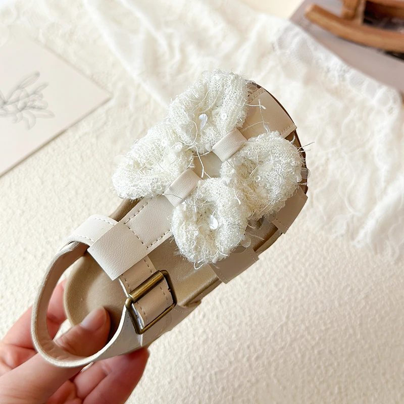Sandalias de verano con lazo antideslizantes para niñas, suaves - imagen 4