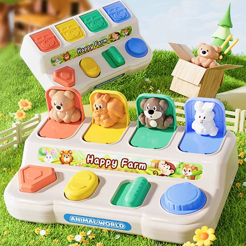 Caja de escondite animales emergentes - Juguete causa y efecto bebé - imagen 2