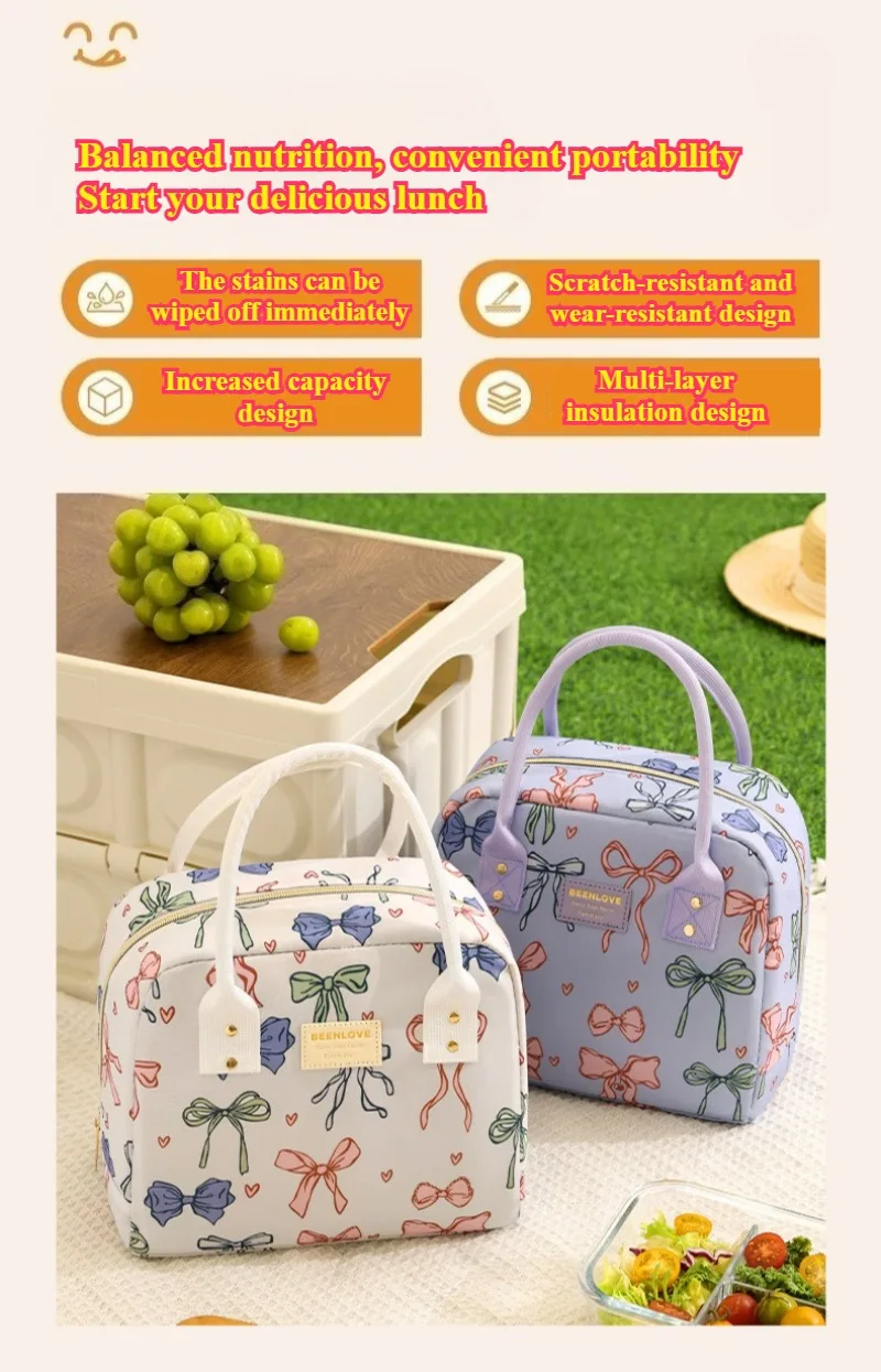 Bolsa térmica estampada estilo lazo kawaii para escapadas
