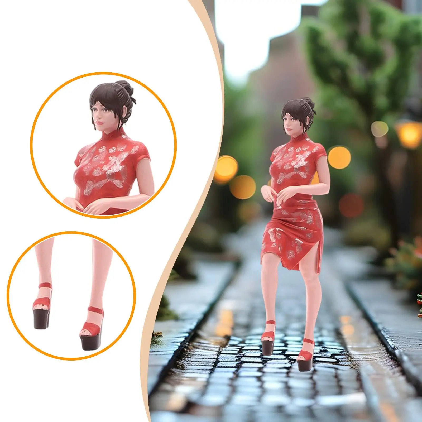 Figura realista de resina con cheongsam para juego de roles - imagen 5