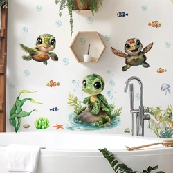 Pegatinas de pared Sea Life de tortuga impermeables PVC