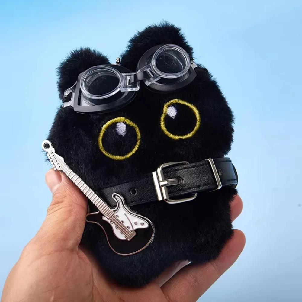 Colgante portátil de peluche gato negro Punk para mochila infantil - imagen 3