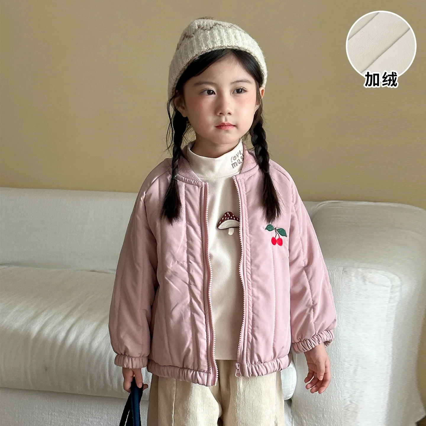 Chaqueta acolchada de algodón para niños – Invierno bordado