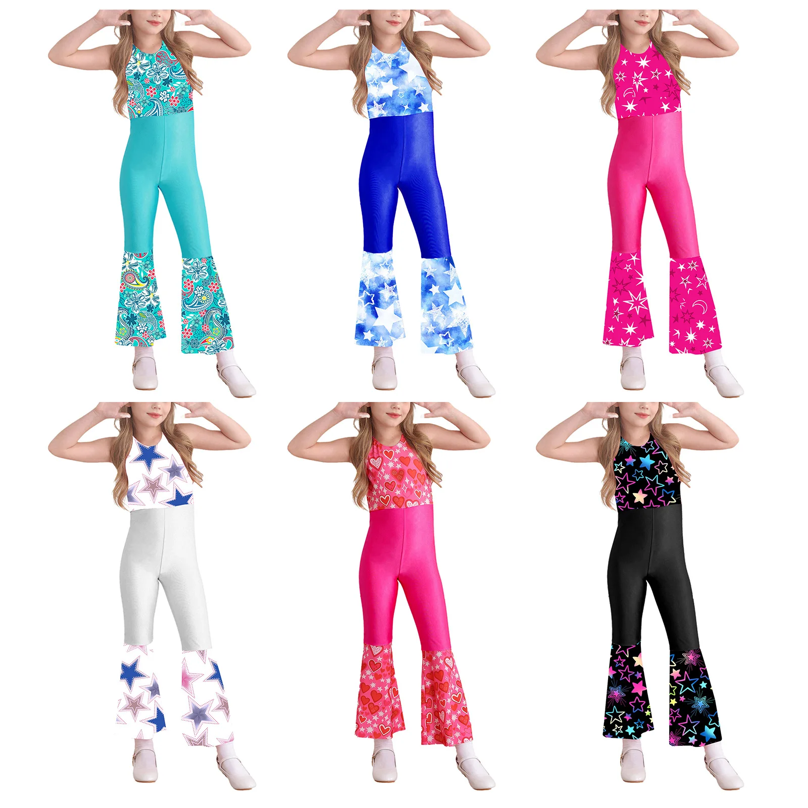 Disfraz hippie años 70 infantil – Mono sin mangas unisex - imagen 5