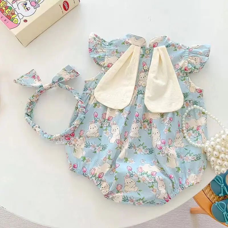 Mameluco fino de bebé sin mangas estilo princesa para verano - imagen 5