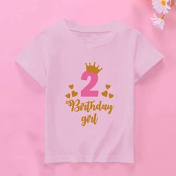Camiseta feliz cumpleaños para niña – Manga corta con número