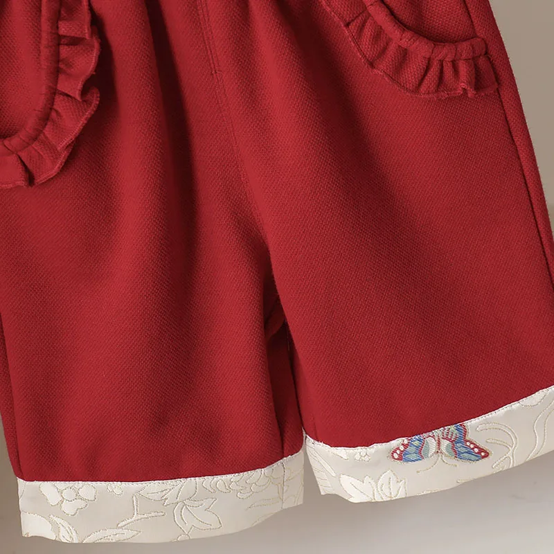 Conjunto de recién nacida niña manga larga con bordado floral oriental - imagen 4