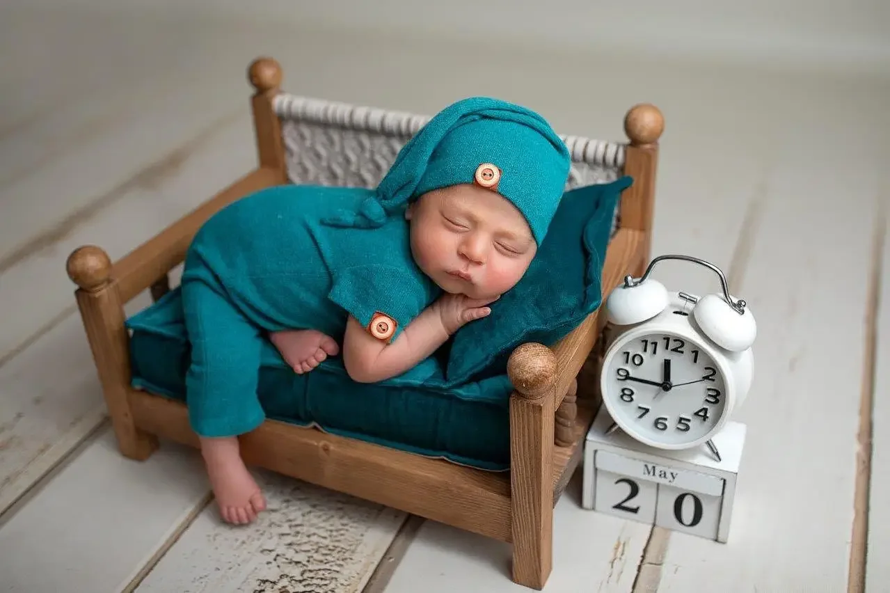 Mini cesta de mimbre con colchón suave para fotografía de bebé
