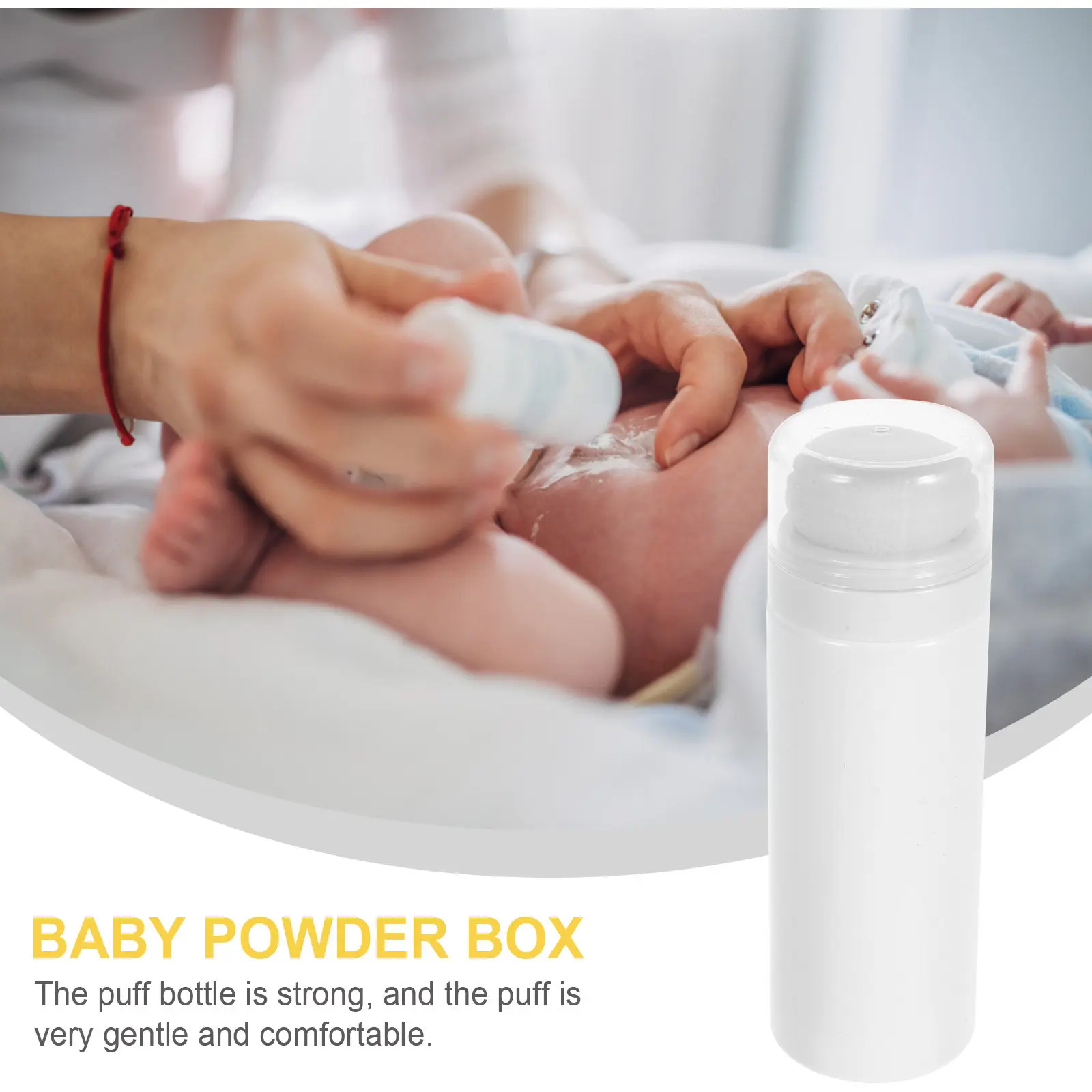 Dispensador portátil de talco para bebé con esponja suave de baño - imagen 4