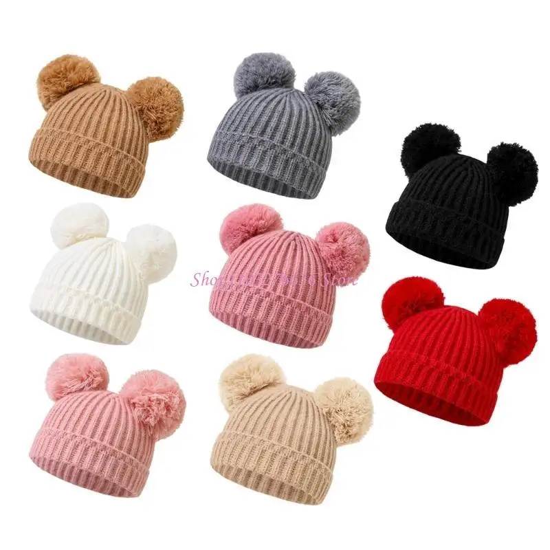Gorro tejido ganchillo para bebé de invierno recién nacido con pompón - imagen 5