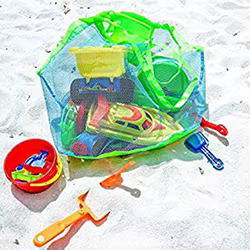 Bolsa de playa de malla transparente para niños – Resistente y práctica