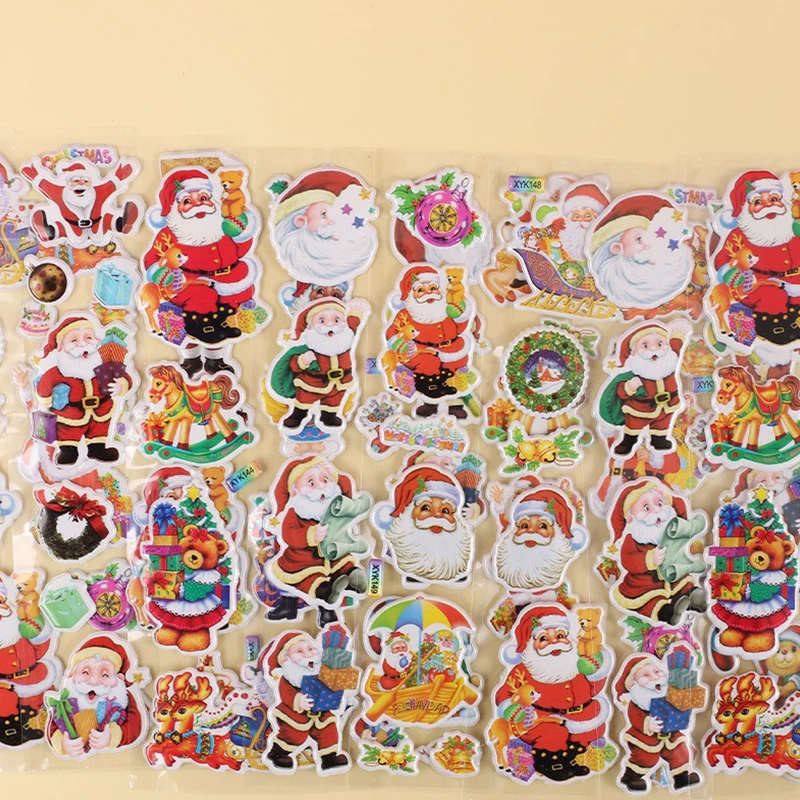 Pegatinas navideñas 3D hinchadas – Papá Noel para niños - imagen 4