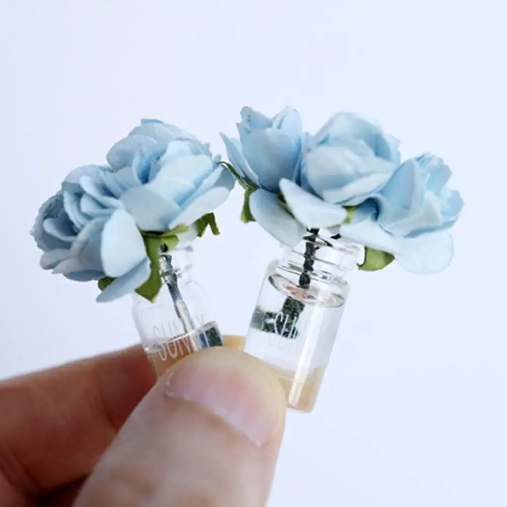 Mini florero decorativo con flores para casa de muñecas - imagen 2