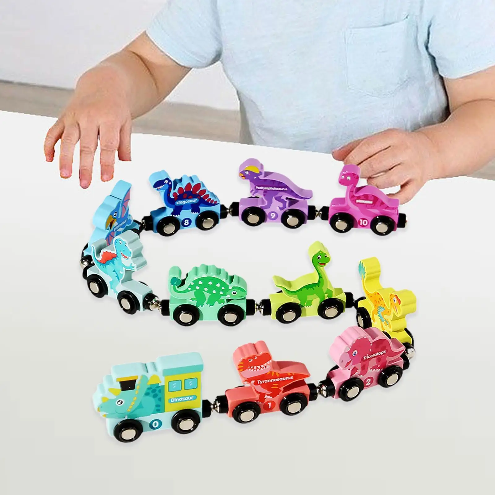 Tren de madera sensorial educativo con números para niños temprano - imagen 2
