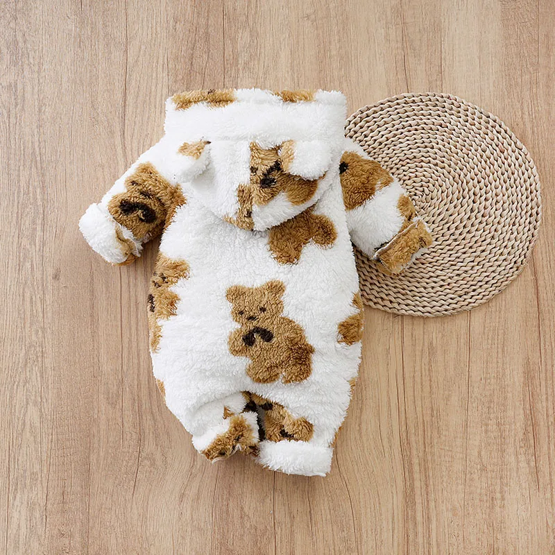 Pelele bebé recién nacido unisex manga larga oso blanco invierno - imagen 2