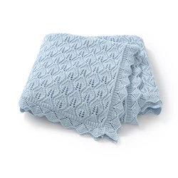 Manta bebé tejida en algodón para recién nacidos unisex