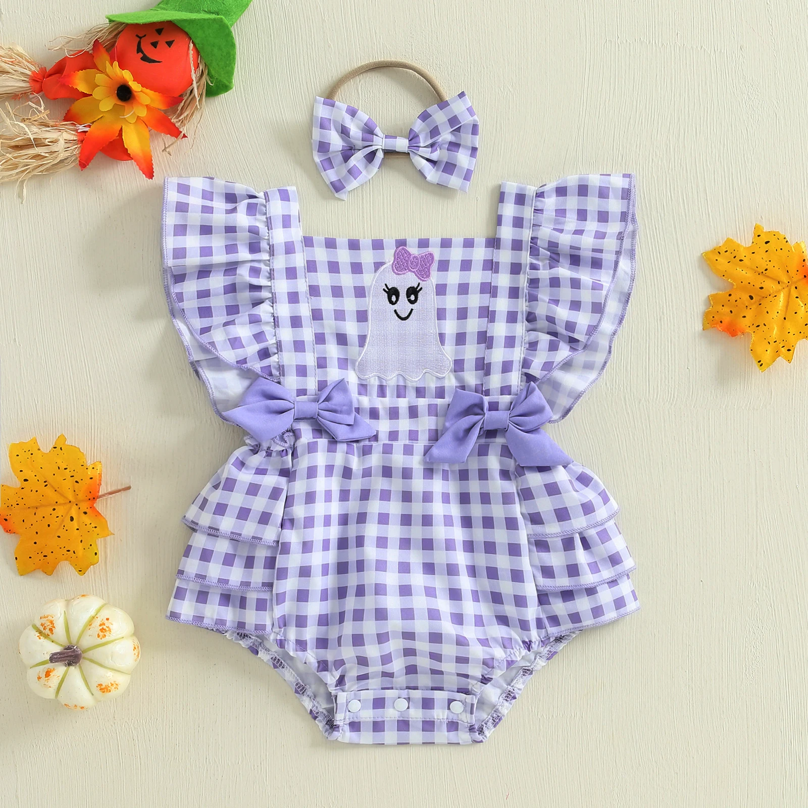 Tregren Pelele Halloween para bebé niña con estampado de calabaza