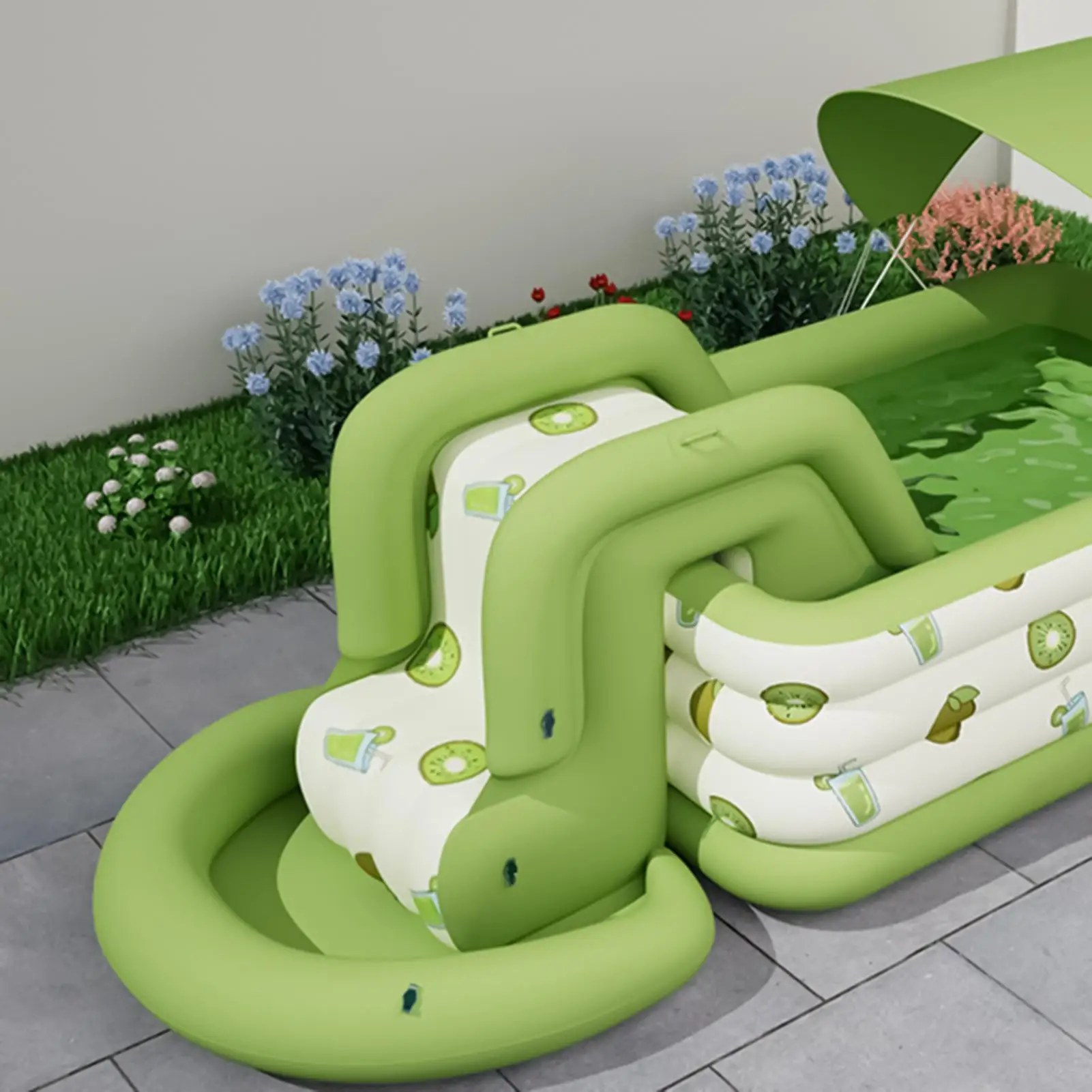 Detalle del tobogán inflable