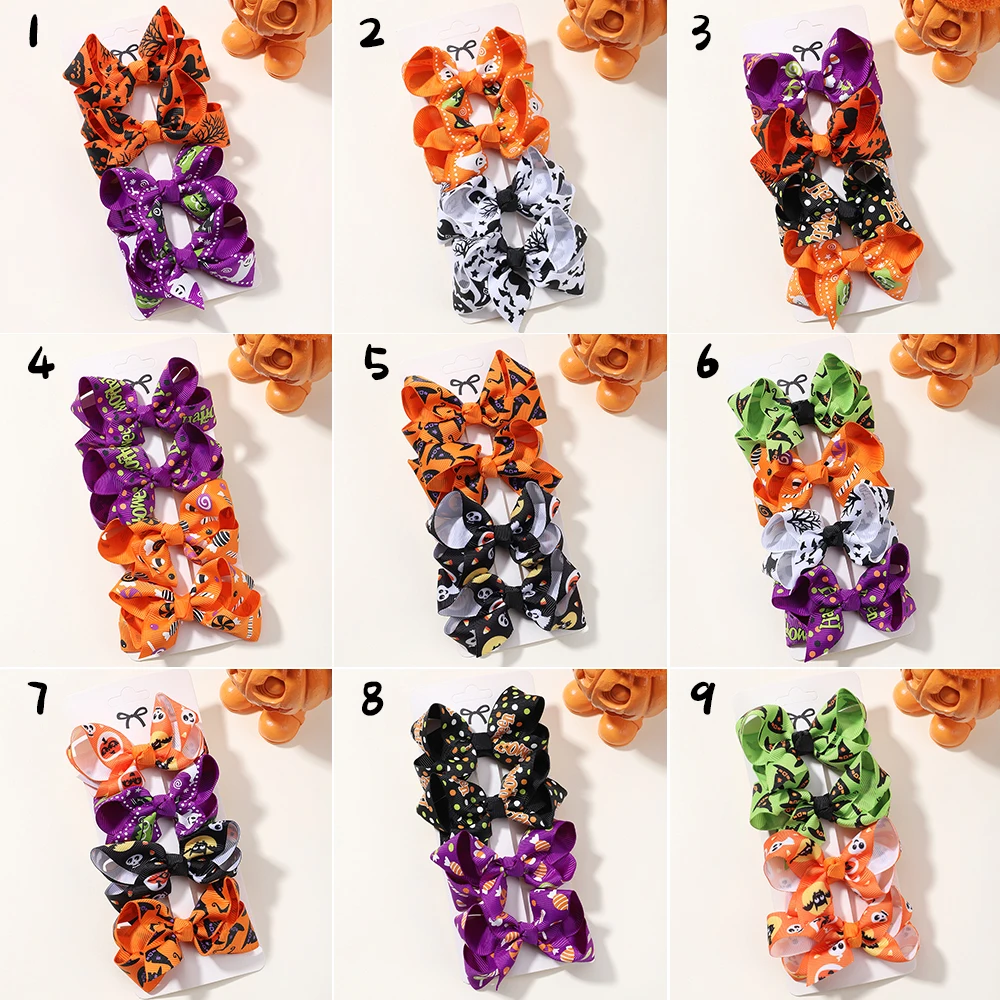 Pinzas pelo lazo calavera Halloween niña – Pack 4 unidades - imagen 2