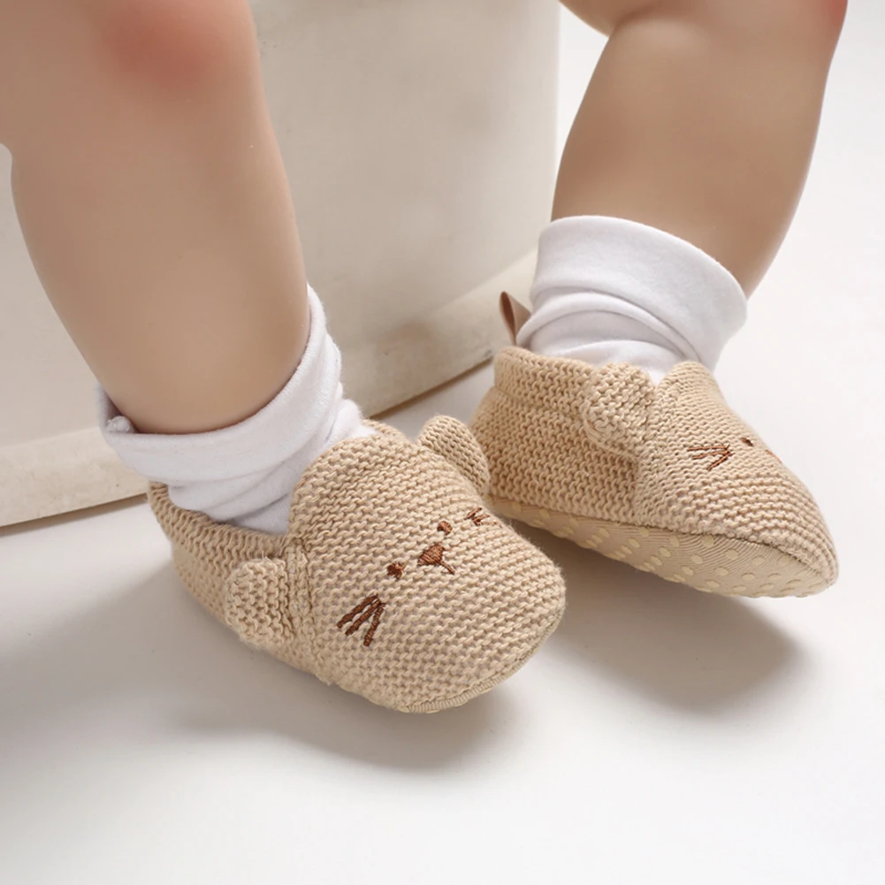 Tregren zapatos de cuna antideslizantes tejidos en algodón suave - imagen 5