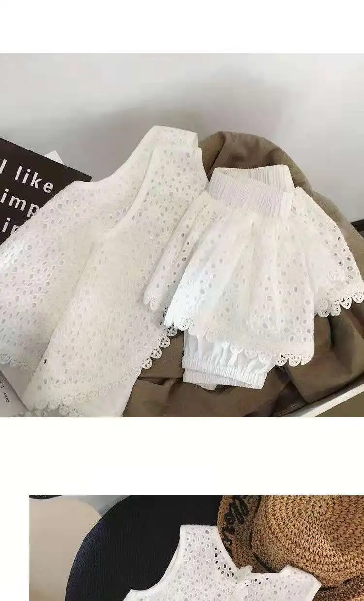 Close-up of lace detailing on shorts
