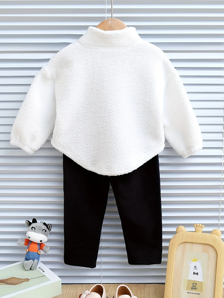 Conjunto invierno niña: camiseta felpa manga larga y panties - imagen 3