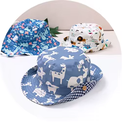 Sombrero infantil cubo con ballena para playa y sol, protección UV