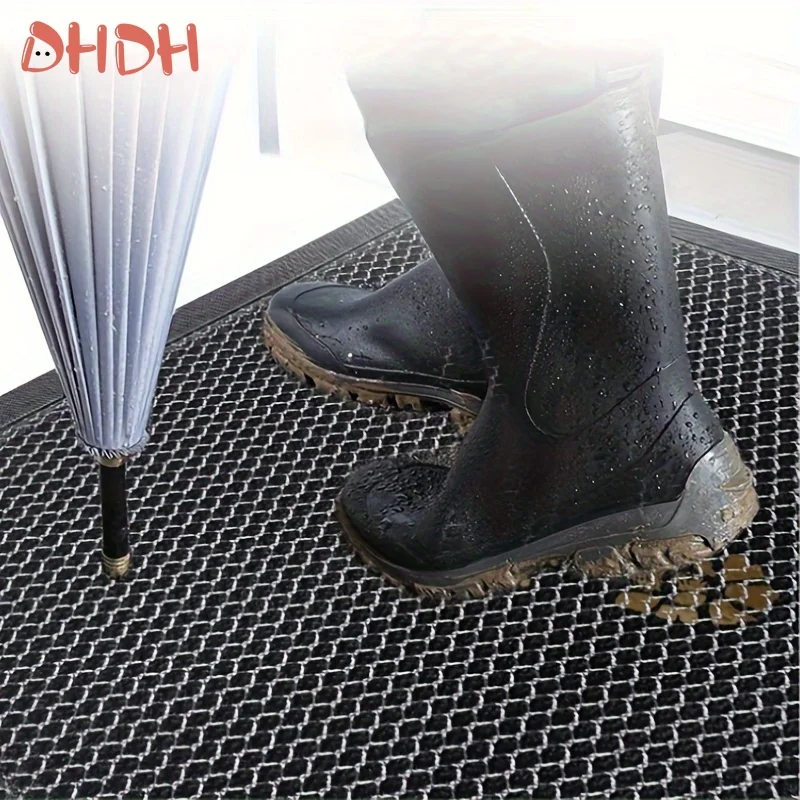 Felpudo antideslizante impermeable de goma pesada con diseño malla - imagen 2