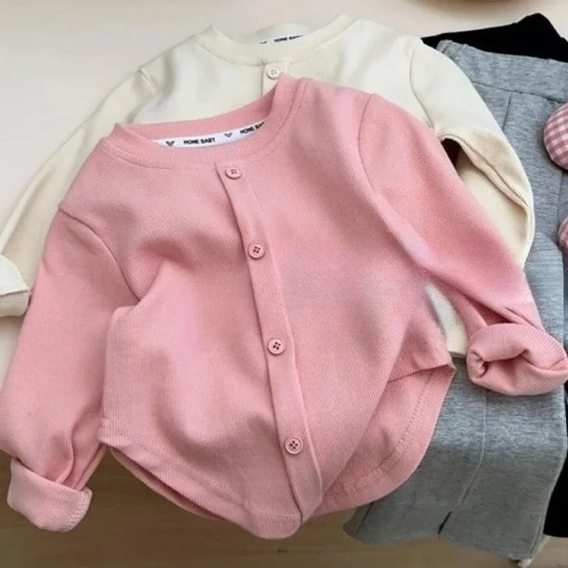 Camiseta interior de manga larga ajustada para niña con botones - imagen 2