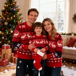 Conjunto de suéteres navideños a juego para padres e hijos