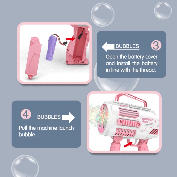 Pistola de burbujas eléctrica con mochila, para niños - imagen 5