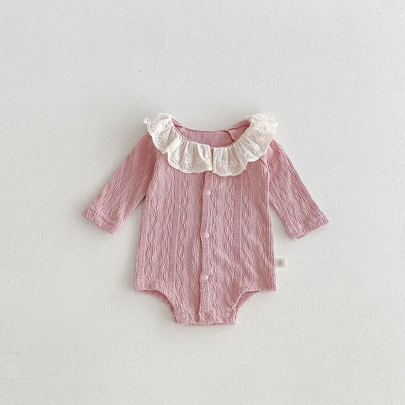 MILANCEL mono bebé otoño 3-24M con encaje y solapa, transpirable