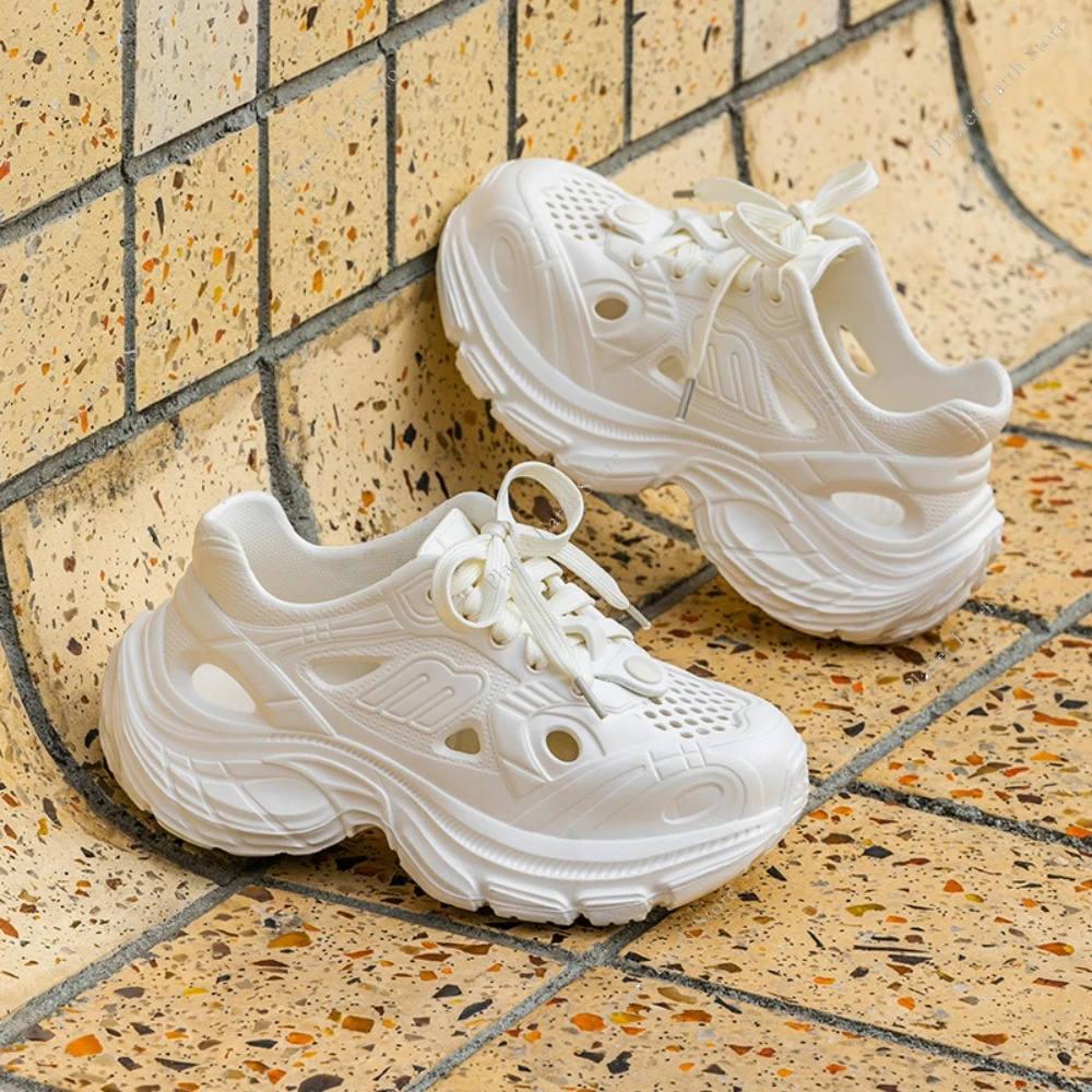 Sandalias antideslizantes de playa con cordones y suela gruesa - imagen 4