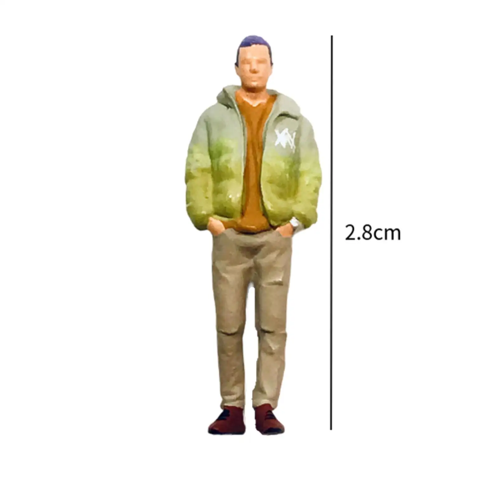 Figura de diorama pintada a mano de niño de invierno para trenes - imagen 4