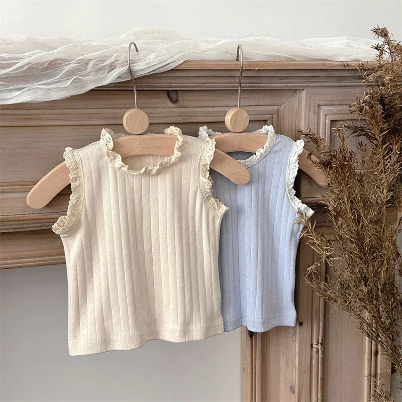 MILANCEL chaleco verano bebé niña con encaje y flores huecas