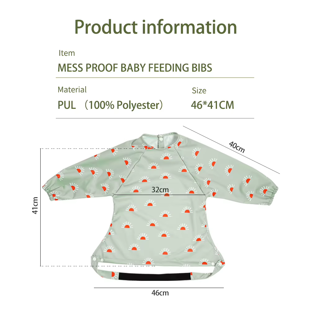 Babero impermeable Elinfant manga larga para alimentación - imagen 3