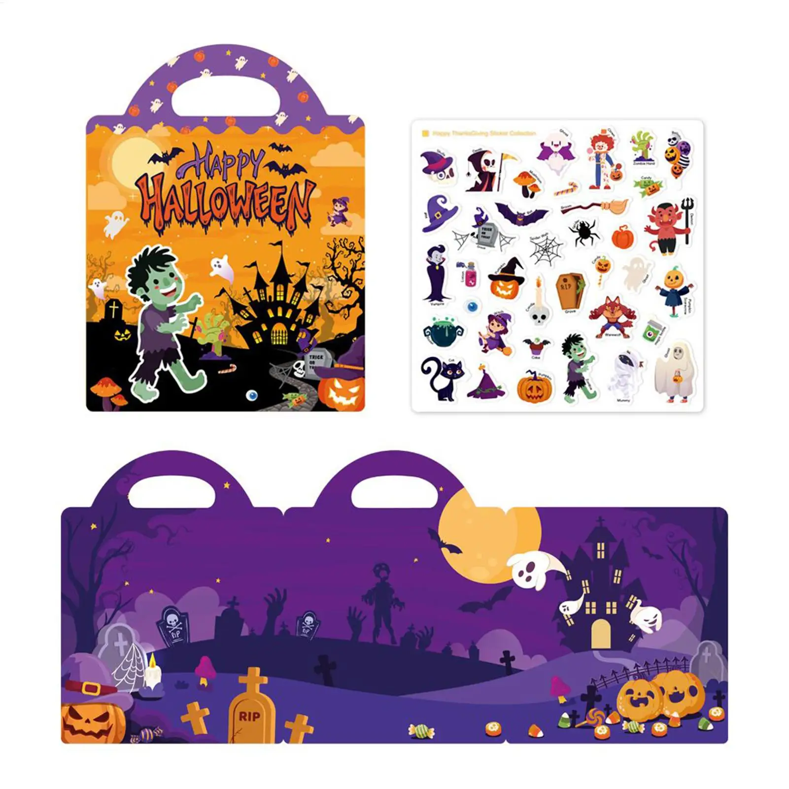 Libro de pegatinas de Halloween para niñas con actividades creativas - imagen 3