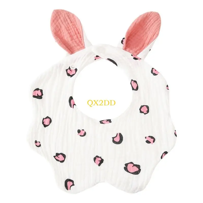 QX2D Babero de dentición para bebé con estampado encantador - imagen 4